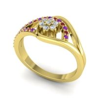 Floral Pave Puspin Ring