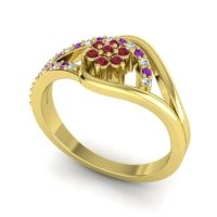 Floral Pave Puspin Ring