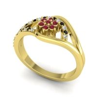 Floral Pave Puspin Ring