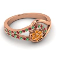 Floral Pave Puspin Ring