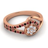 Floral Pave Puspin Ring