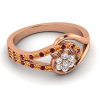 Floral Pave Puspin Ring