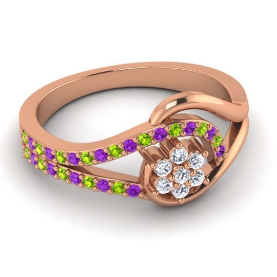 Floral Pave Puspin Ring