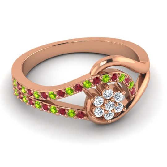 Floral Pave Puspin Ring