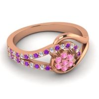 Floral Pave Puspin Ring