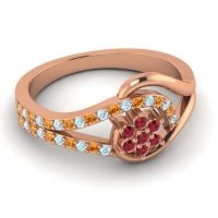 Floral Pave Puspin Ring