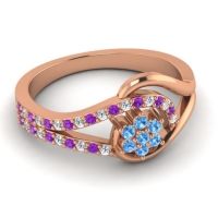 Floral Pave Puspin Ring