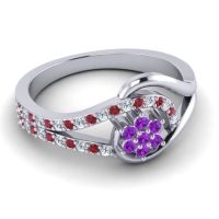 Floral Pave Puspin Ring