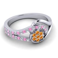 Floral Pave Puspin Ring