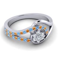 Floral Pave Puspin Ring