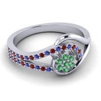 Floral Pave Puspin Ring