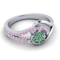 Floral Pave Puspin Ring