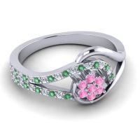 Floral Pave Puspin Ring
