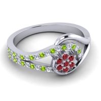 Floral Pave Puspin Ring