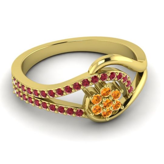 Floral Pave Puspin Ring