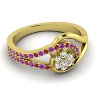 Floral Pave Puspin Ring