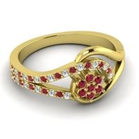 Floral Pave Puspin Ring