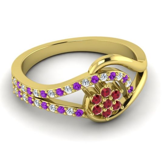 Floral Pave Puspin Ring