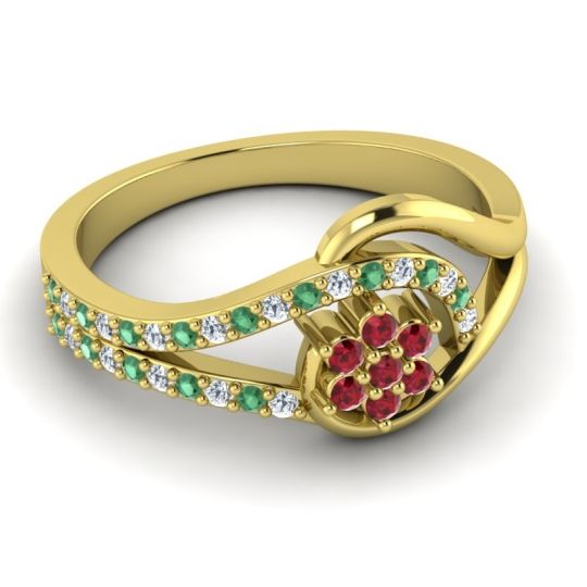 Floral Pave Puspin Ring