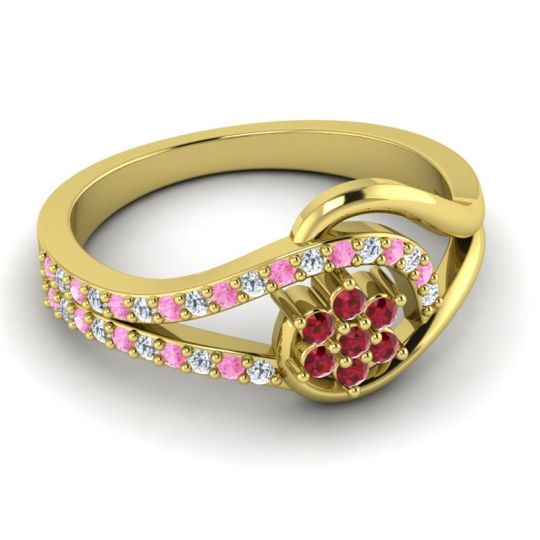 Floral Pave Puspin Ring