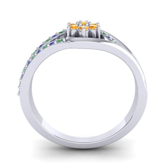 Floral Pave Puspin Ring