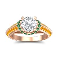 Halo Milgrain Makari Ring