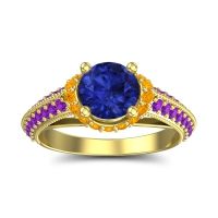 Halo Milgrain Makari Ring
