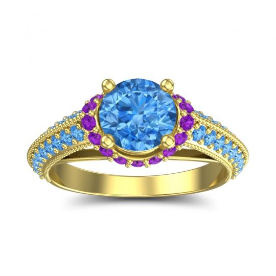 Halo Milgrain Makari Ring