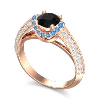 Halo Milgrain Makari Ring