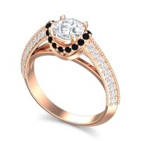 Halo Milgrain Makari Ring