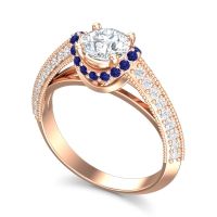 Halo Milgrain Makari Ring