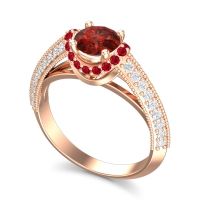 Halo Milgrain Makari Ring