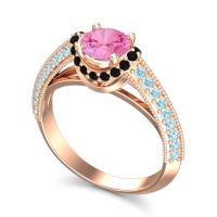 Halo Milgrain Makari Ring