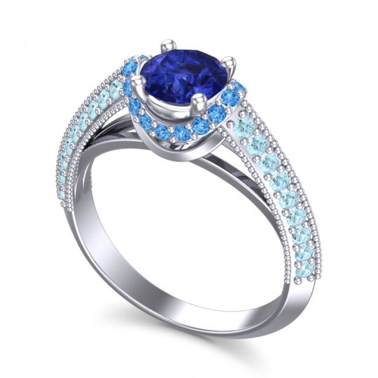 Halo Milgrain Makari Ring