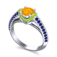 Halo Milgrain Makari Ring