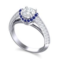 Halo Milgrain Makari Ring