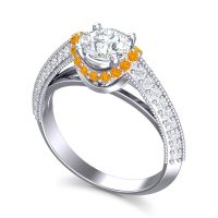 Halo Milgrain Makari Ring