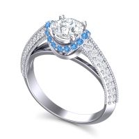 Halo Milgrain Makari Ring