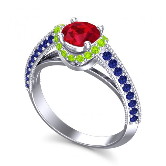 Halo Milgrain Makari Ring