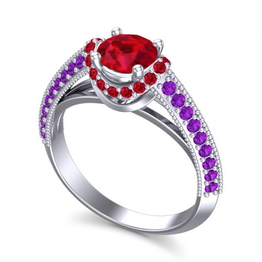 Halo Milgrain Makari Ring