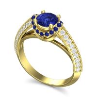 Halo Milgrain Makari Ring