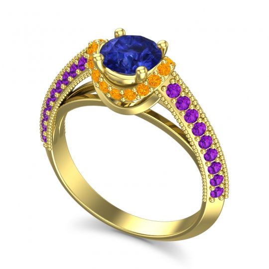 Halo Milgrain Makari Ring
