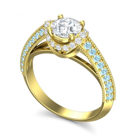Halo Milgrain Makari Ring