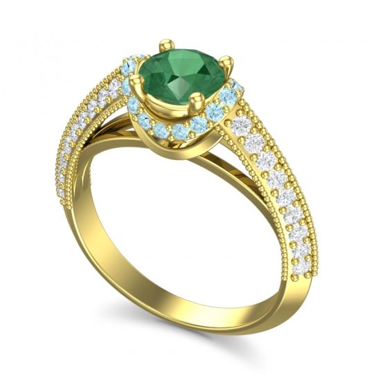 Halo Milgrain Makari Ring