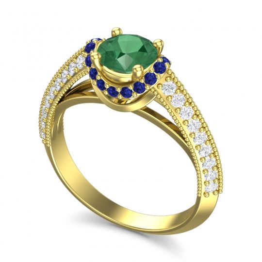 Halo Milgrain Makari Ring
