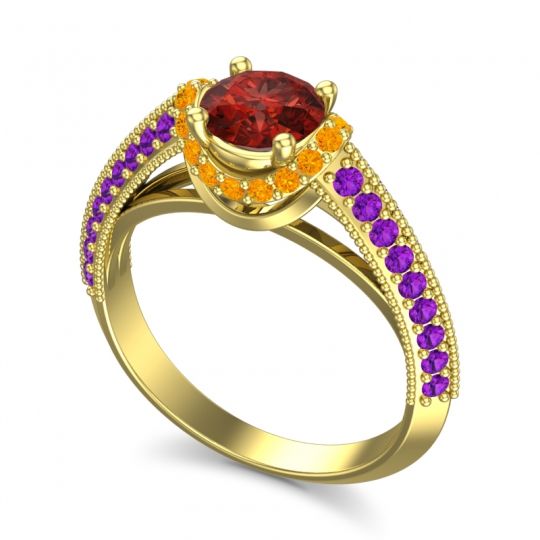 Halo Milgrain Makari Ring