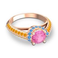 Halo Milgrain Makari Ring