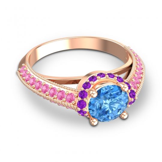 Halo Milgrain Makari Ring