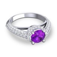 Halo Milgrain Makari Ring