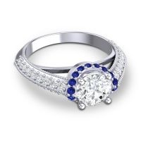 Halo Milgrain Makari Ring